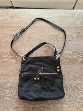 Henri Bendel black nylon Jetsetter crossbody bag purse